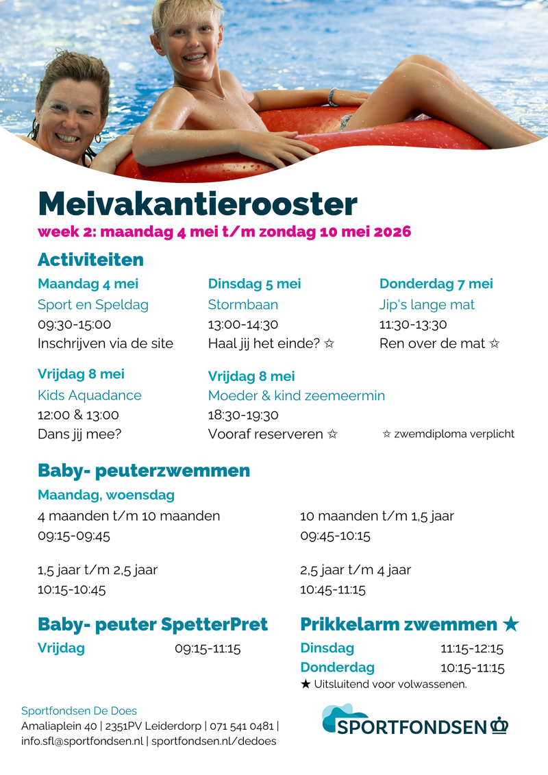 Meivakantie 2026 binnenkant rechts week 2