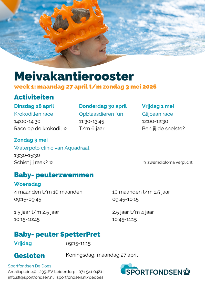 Meivakantie 2026 voorkant week 1