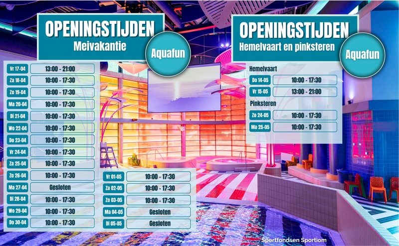 Openingstijden Aquafun meihemelpink